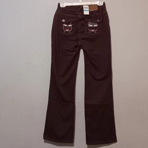 Calvin Klein Jeans Girls Sz16 Chocolate Chip Embroidered High Rise Y2k